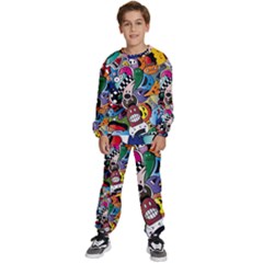 Cartoon Explosion Cartoon Characters Funny Kids  Sweatshirt Set by Salman4z