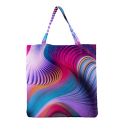 Colorful 3d Waves Creative Wave Waves Wavy Background Texture Grocery Tote Bag