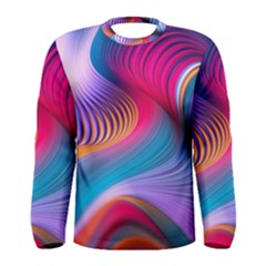 Colorful 3d Waves Creative Wave Waves Wavy Background Texture Men s Long Sleeve Tee