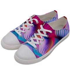 Colorful 3d Waves Creative Wave Waves Wavy Background Texture Women s Low Top Canvas Sneakers by Salman4z