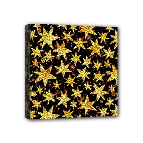 Shiny Glitter Stars Mini Canvas 4  X 4  (stretched) by Salman4z