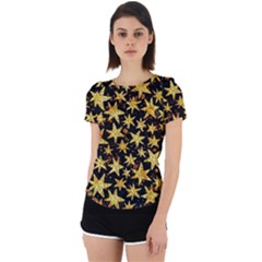 Shiny Glitter Stars Back Cut Out Sport Tee by Salman4z