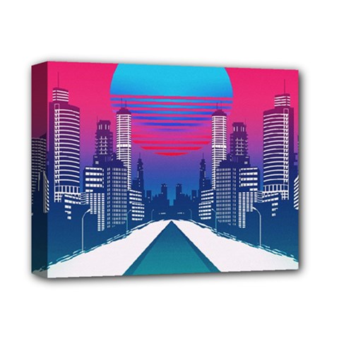 Retro Cityscape Artist Artwork Digital Art Deluxe Canvas 14  X 11  (stretched) by Salman4z