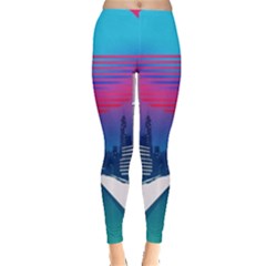 Retro Cityscape Artist Artwork Digital Art Leggings 