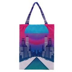 Retro Cityscape Artist Artwork Digital Art Classic Tote Bag