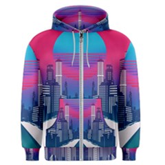 Retro Cityscape Artist Artwork Digital Art Men s Zipper Hoodie