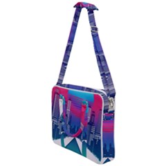 Retro Cityscape Artist Artwork Digital Art Cross Body Office Bag