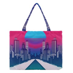 Retro Cityscape Artist Artwork Digital Art Medium Tote Bag