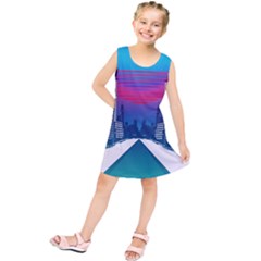 Retro Cityscape Artist Artwork Digital Art Kids  Tunic Dress