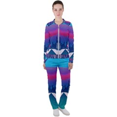 Retro Cityscape Artist Artwork Digital Art Casual Jacket and Pants Set