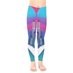 Retro Cityscape Artist Artwork Digital Art Kids  Leggings