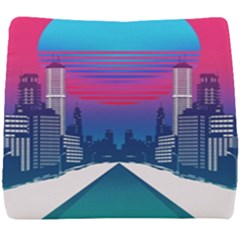 Retro Cityscape Artist Artwork Digital Art Seat Cushion