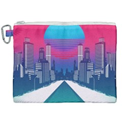 Retro Cityscape Artist Artwork Digital Art Canvas Cosmetic Bag (XXL)