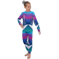 Retro Cityscape Artist Artwork Digital Art Kids  Long Sleeve Set 