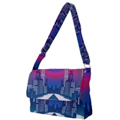 Retro Cityscape Artist Artwork Digital Art Full Print Messenger Bag (S)