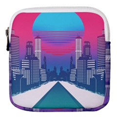 Retro Cityscape Artist Artwork Digital Art Mini Square Pouch