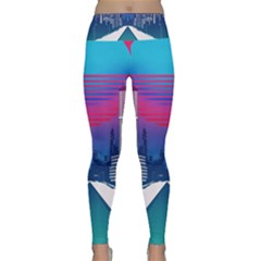 Retro Cityscape Artist Artwork Digital Art Lightweight Velour Classic Yoga Leggings