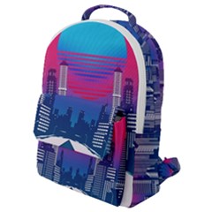 Retro Cityscape Artist Artwork Digital Art Flap Pocket Backpack (Small)