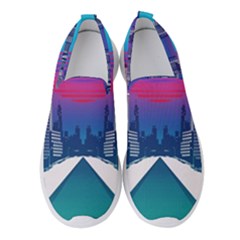 Retro Cityscape Artist Artwork Digital Art Women s Slip On Sneakers