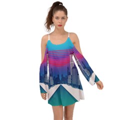 Retro Cityscape Artist Artwork Digital Art Boho Dress