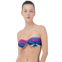 Retro Cityscape Artist Artwork Digital Art Classic Bandeau Bikini Top 