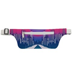 Retro Cityscape Artist Artwork Digital Art Active Waist Bag