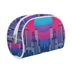 Retro Cityscape Artist Artwork Digital Art Make Up Case (Small)