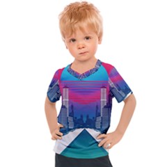 Retro Cityscape Artist Artwork Digital Art Kids  Sports Tee