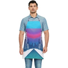 Retro Cityscape Artist Artwork Digital Art Kitchen Apron