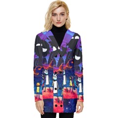 Rick And Morty In Outer Space Button Up Hooded Coat 