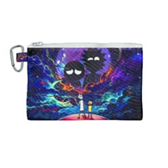 Rick And Morty In Outer Space Canvas Cosmetic Bag (medium)