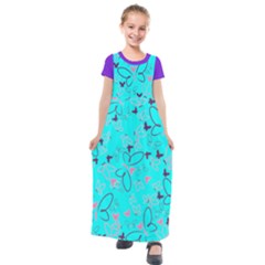 Butterfly Kids  Short Sleeve Maxi Dress by Intrinketly777