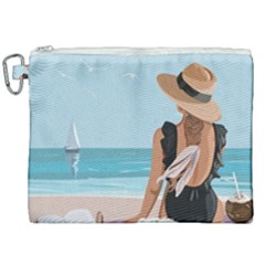 Rest By The Sea Canvas Cosmetic Bag (xxl) by SychEva