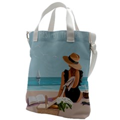 Rest By The Sea Canvas Messenger Bag by SychEva