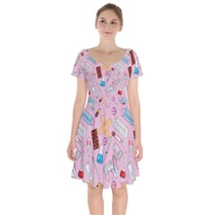 Medical Short Sleeve Bardot Dress