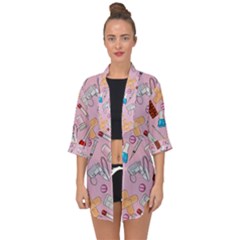 Medical Open Front Chiffon Kimono by SychEva