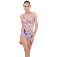 Medical Halter Front Plunge Swimsuit by SychEva