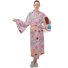 Medical Maxi Velvet Kimono