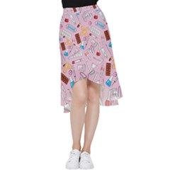 Medical Frill Hi Low Chiffon Skirt