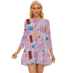 Medical Long Sleeve Babydoll Dress