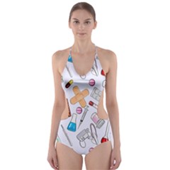 Medicine Cut-out One Piece Swimsuit by SychEva