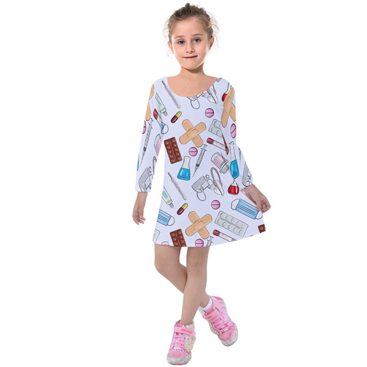 Medicine Kids  Long Sleeve Velvet Dress