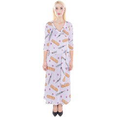 Medicine Quarter Sleeve Wrap Maxi Dress by SychEva