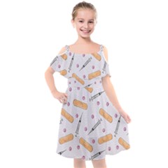 Medicine Kids  Cut Out Shoulders Chiffon Dress by SychEva