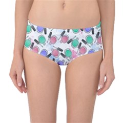 Nail Polish Mid-waist Bikini Bottoms by SychEva