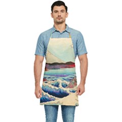 Wave Japanese Mount Fuji Woodblock Print Ocean Kitchen Apron by Salman4z