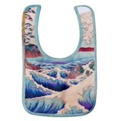 Wave Japanese Mount Fuji Woodblock Print Ocean Baby Bib by Salman4z