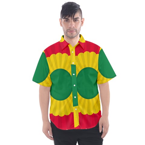 National Cockade Of Bolivia Men s Short Sleeve Shirt by abbeyz71