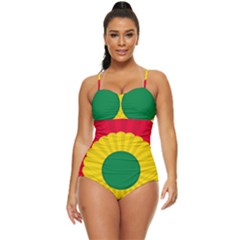 National Cockade Of Bolivia Retro Full Coverage Swimsuit by abbeyz71