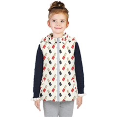 Nail Manicure Kids  Hooded Puffer Vest by SychEva